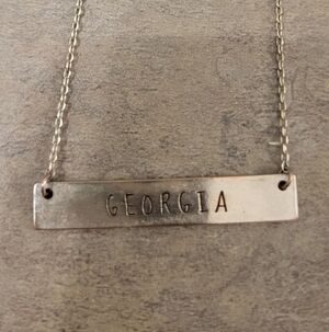 Sillver Necklace With GEORGIA pendant